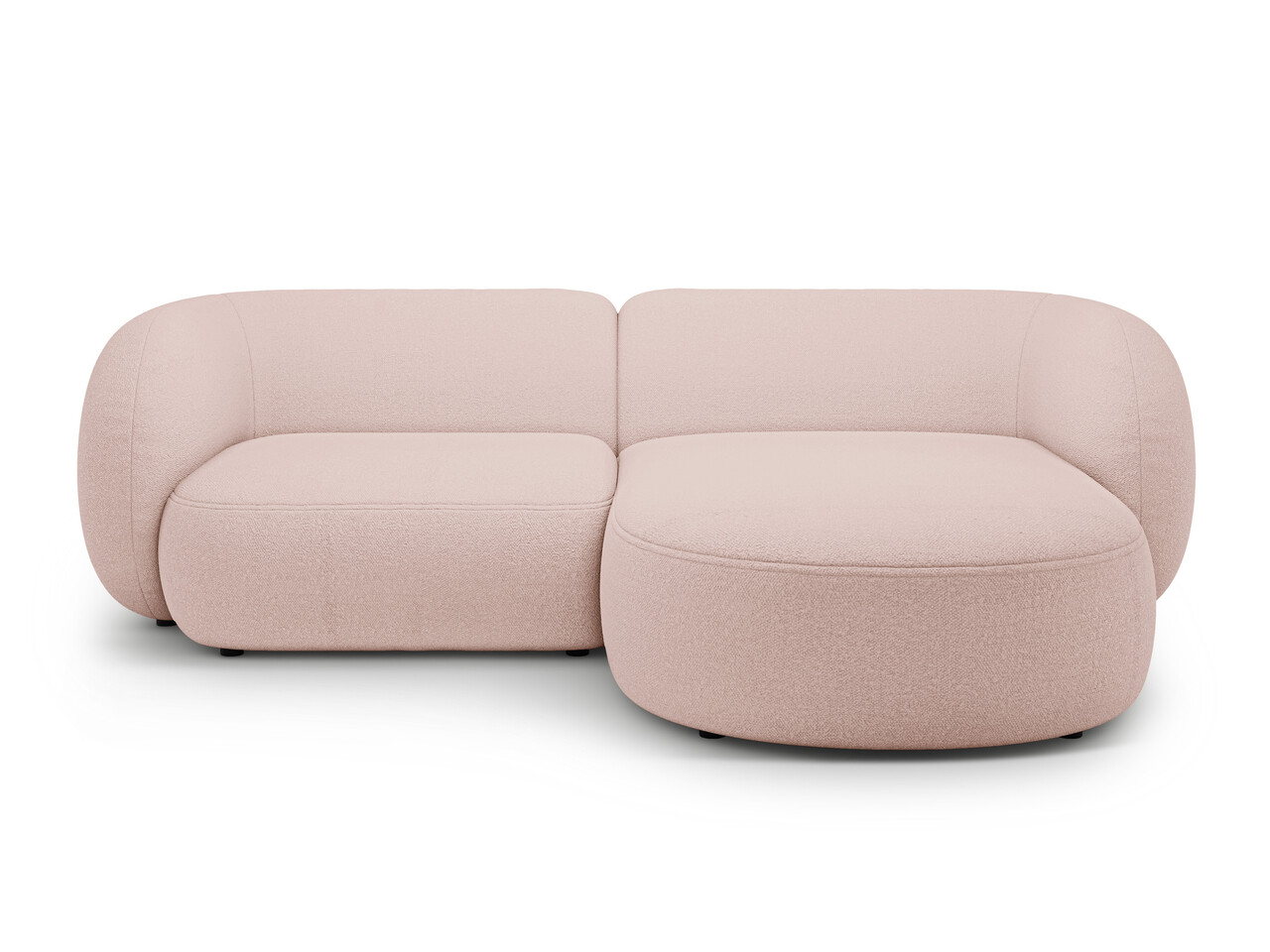 Coltar dreapta 2 locuri, Kate, Micadoni Home, 255x176x76 cm, tesatura boucle, roz pudra - imagine 5